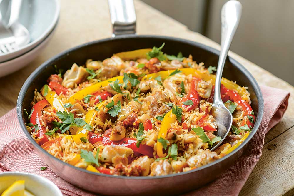 Recipe: Spanish Chicken, Chorizo and Veggie Packed ‘Paella’