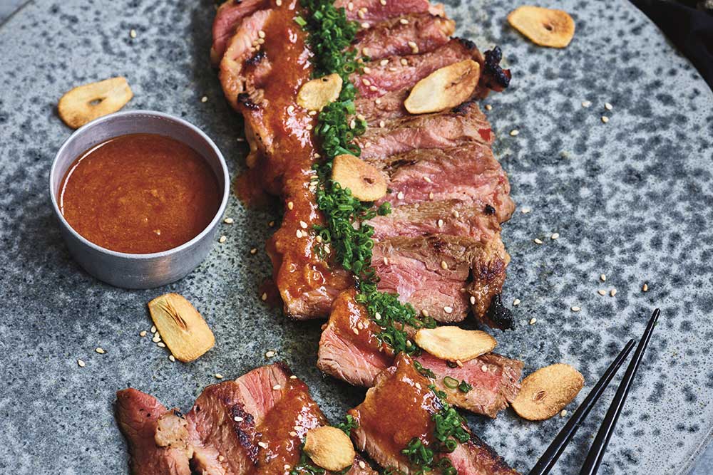 Recipe: Sirloin steak in miso, tobanjan chilli and garlic sauce