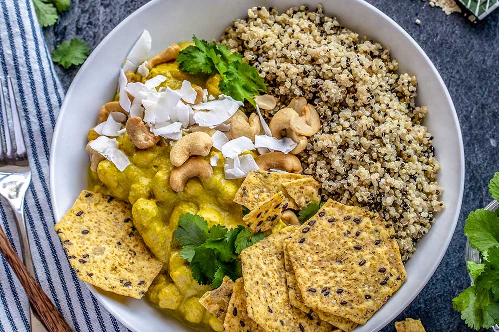 Recipe: Pumpkin, cashew butter, chickpea and pea protein curry