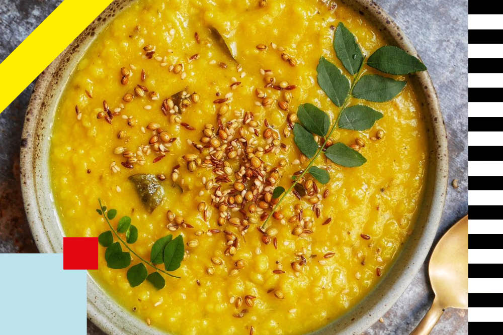 Recipe: Yellow dal with spinach and ginger