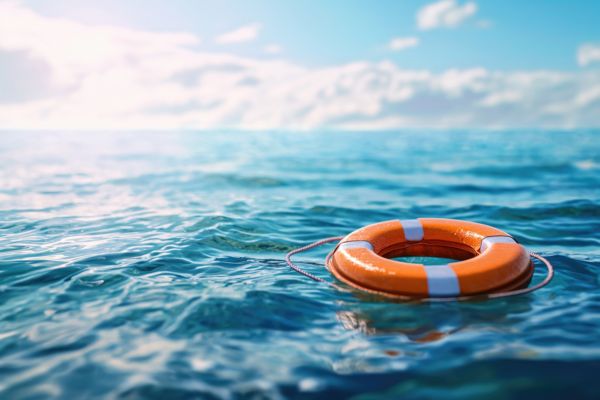 life ring floating at sea