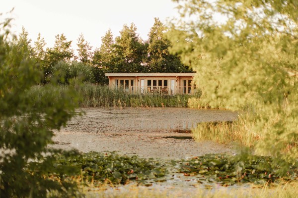 One of six lakeside lodges at Blyth Rise Stays, Suffolk