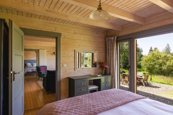 Inside one of the lodge bedrooms at Blyth Rise Stays, Suffolk