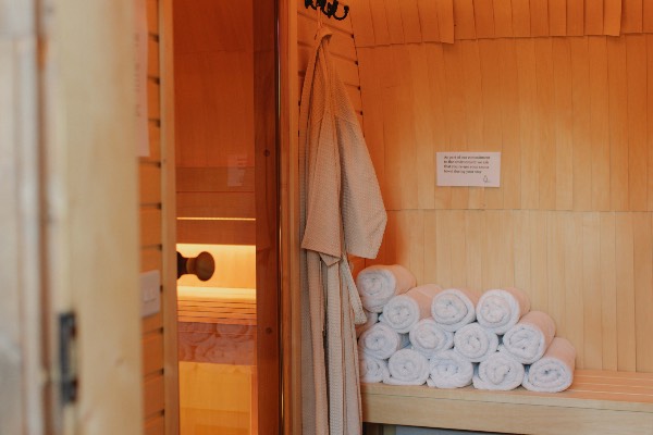 Inside the saunas at Blyth Rise Stays