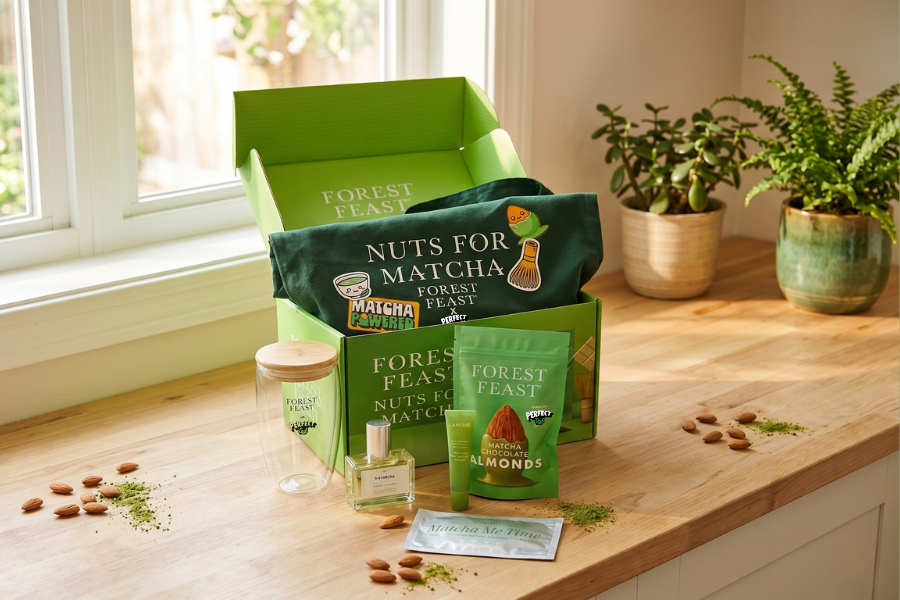 Win a month’s supply of Forest Feast Matcha Chocolate Almonds plus a hamper, worth £150!