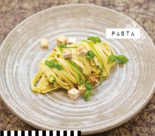 Recipe: Pasta with courgette, basil and tofu cubes