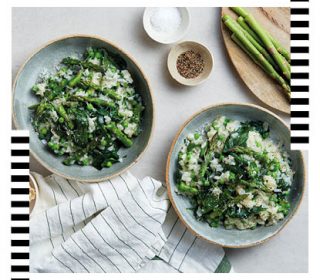 Recipe: Vegan risotto with petit pois, asparagus and spinach