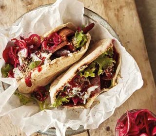 Recipe: Vegan doner kebabs with pink pickle